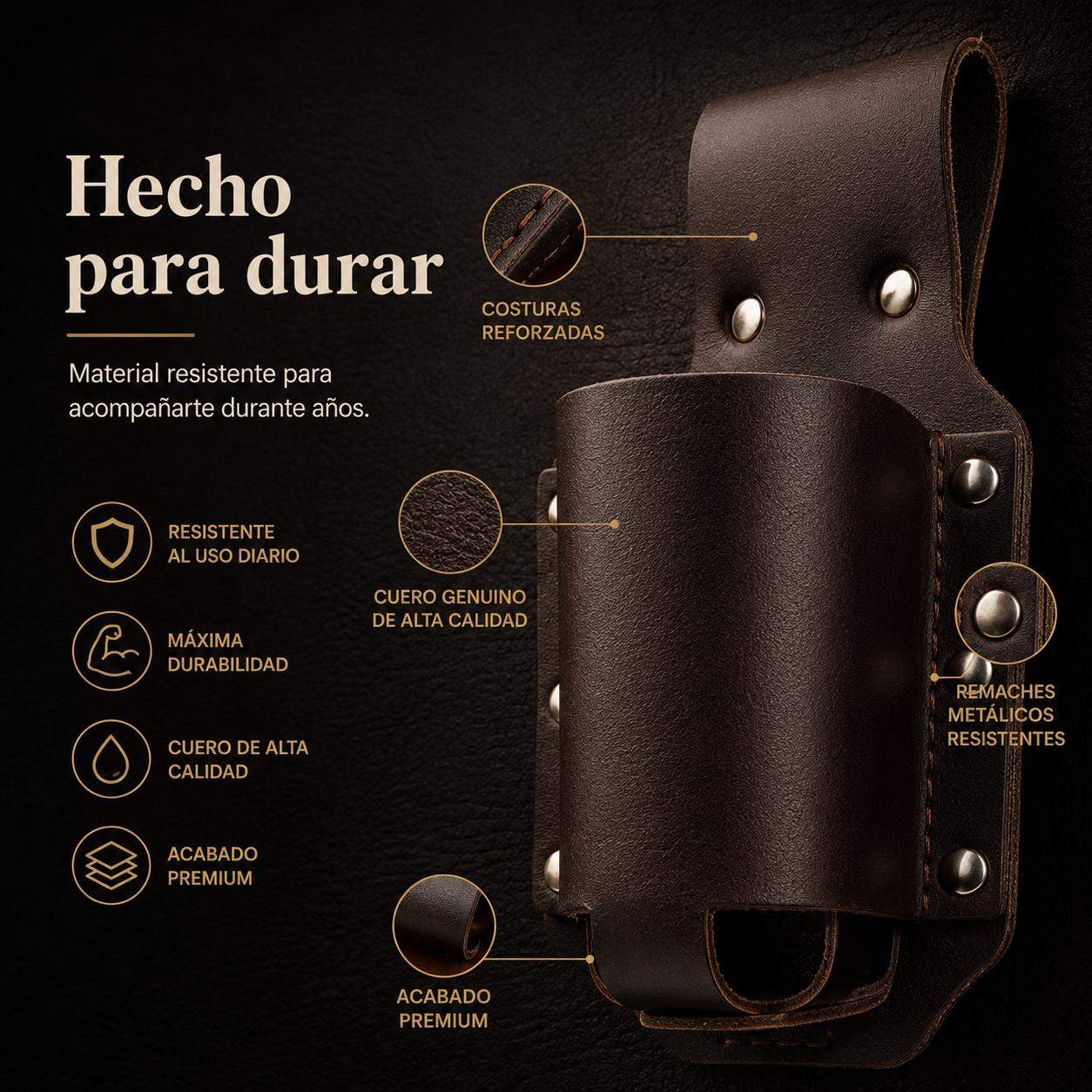 Portabebidas de Cuero para Cinturón
