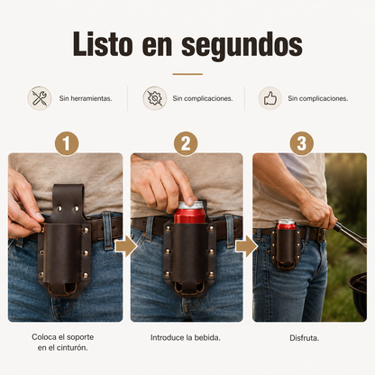 Portabebidas de Cuero para Cinturón